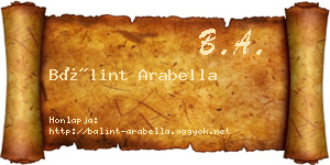 Bálint Arabella névjegykártya